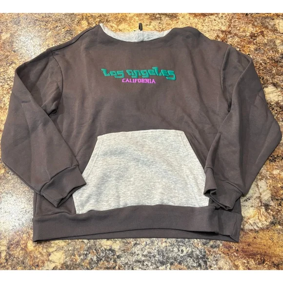 Hybrid Apparel “Los Angeles California” Palm Trees Checkerboard Crewneck - Picture 3 of 7